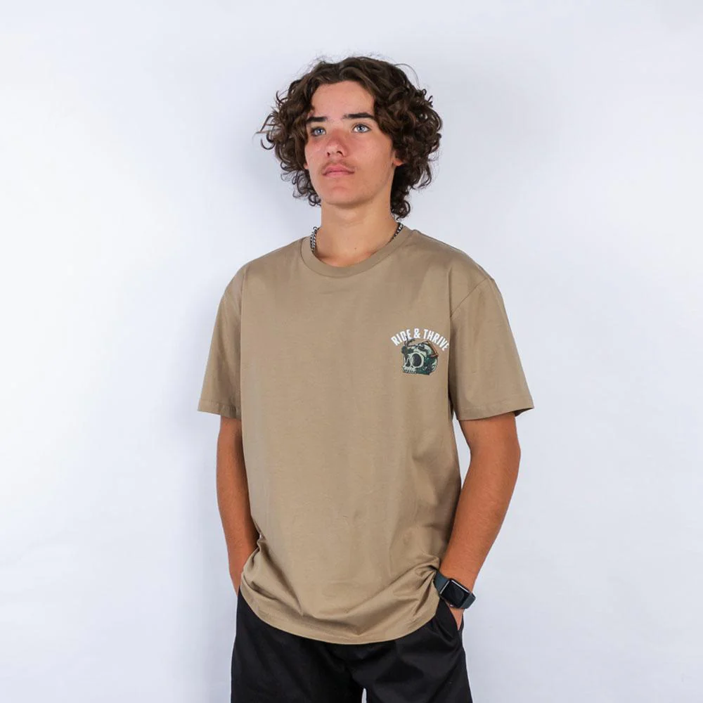 RIDE AND THRIVE TEE TAN