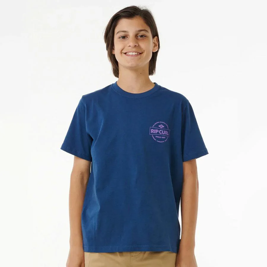 STAPLE TEE -BOY WASHED NAVY